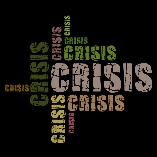 woorden crisis - Vector, afbeelding