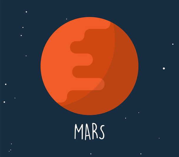 Планета Марса і проста сфера на космічному фоні плоска Векторні ілюстрації
. - Вектор, зображення