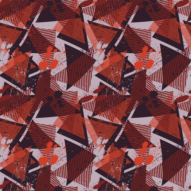 Urban abstract creative pattern with grunge spots and triangle elements - Διάνυσμα, εικόνα