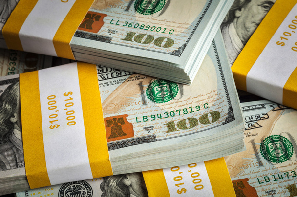 Background of new 100 US dollars 2013 banknotes - Photo, Image