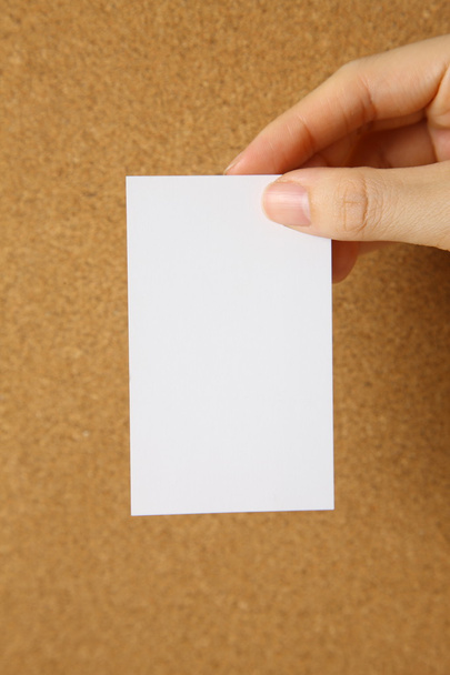 White card on a cork board - Zdjęcie, obraz