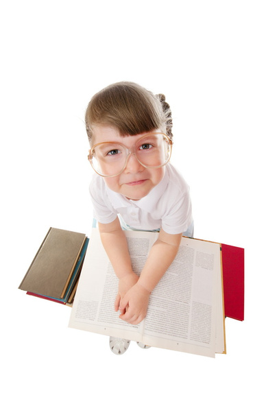 Little girl with books - Foto, immagini