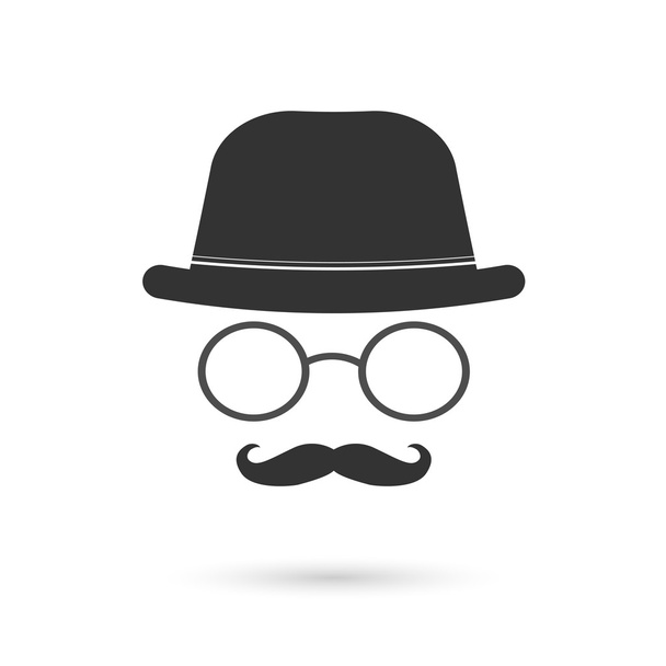 Glasses and Mustache Illustration - Vector, Imagen