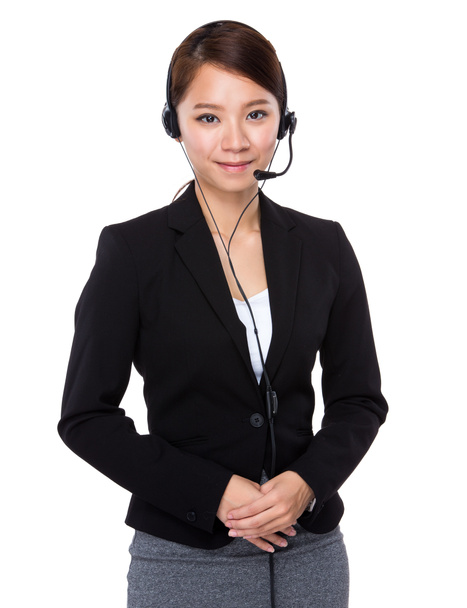 Asian female call center operator - Photo, Image