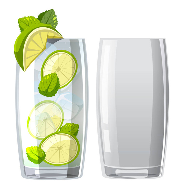 Mojito cocktail in the glass illustration - Вектор, зображення