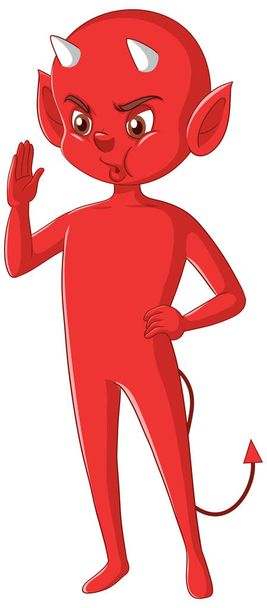 Diavolo personaggio cartone animato su sfondo bianco illustrazione - Vettoriali, immagini