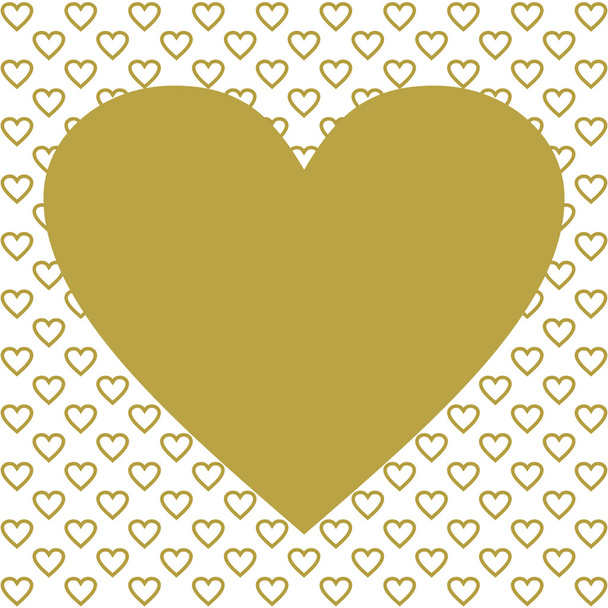 One large gold heart on many golden hearts - Vector, Image