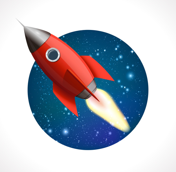 Rocket in space - Vetor, Imagem