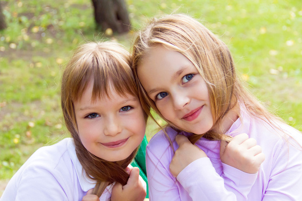 Cute two playing girls - Foto, imagen