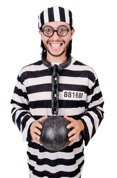 Prison inmate isolated on the white background - Foto, imagen