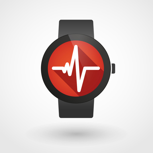 Smartwatch-Symbol mit Herzschlagzeichen - Vektor, Bild