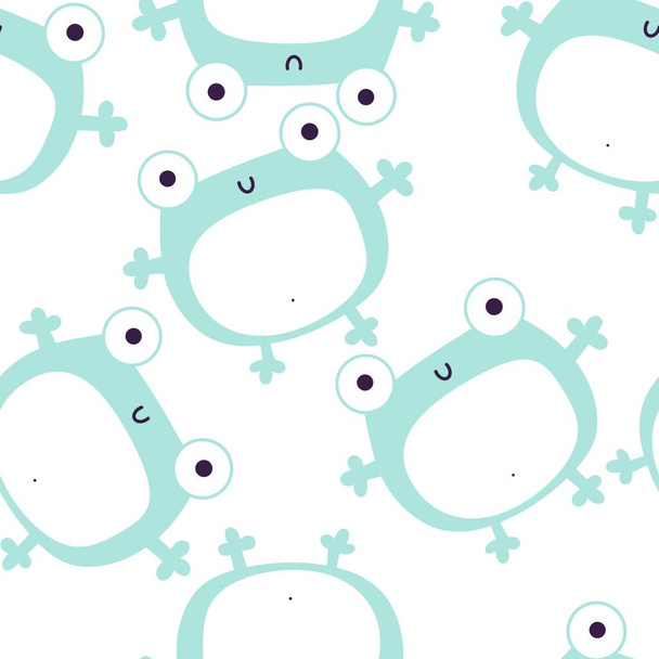Cartoon seamless kawaii frogs pattern for kids and kindergarten and fabrics and wrapping paper. High quality photo - Photo, Image