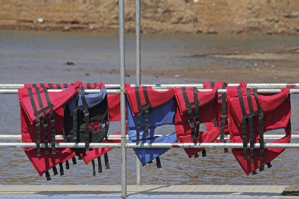 Buoyancy jackets on a rail - Photo, Image