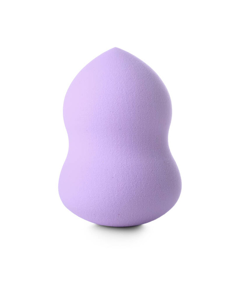 Lilac makeup sponge on white background - Zdjęcie, obraz