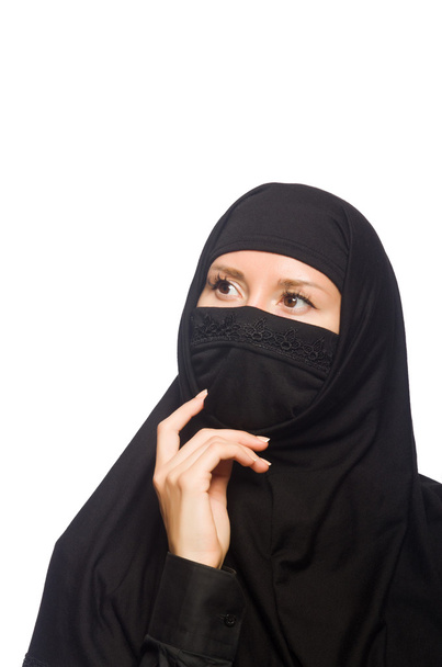 Mulher muçulmana isolada no branco - Foto, Imagem