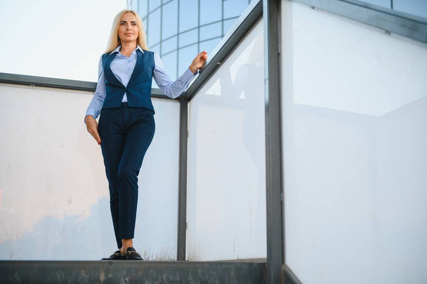 Business Women Style. Woman Going To Work. Portrait Of Beautiful Female In Stylish Office - Photo, Image