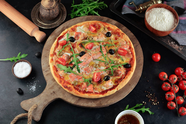 close-up de deliciosa pizza - Foto, Imagem