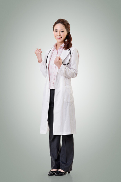Cheerful Asian doctor - Zdjęcie, obraz