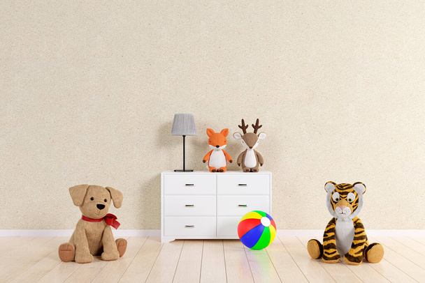 3d rendered kid room with toys. - Photo, Image