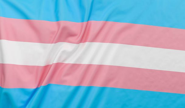 Bandiera transessuale che soffia nel vento. La bandiera transgender Pagina intera - Foto, immagini