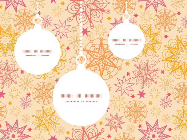 Vector warm stars Christmas ornaments silhouettes pattern frame card template - Wektor, obraz