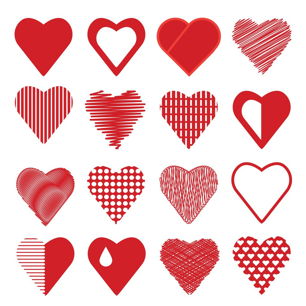 set of heart icons - Vector, afbeelding