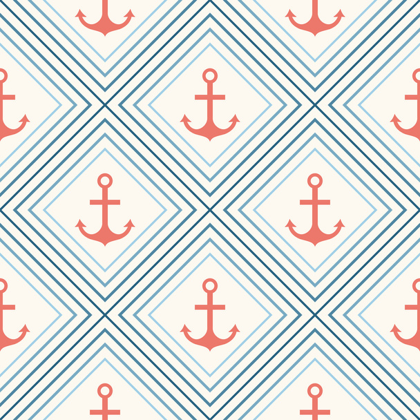 Seamless vector pattern of anchor shape and line - Vecteur, image
