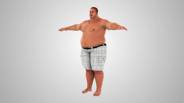 Hombre gordo pérdida de peso. Transformación de grasa a delgada
 - Metraje, vídeo