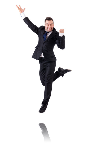 Funny Jumping businessman - Foto, Bild