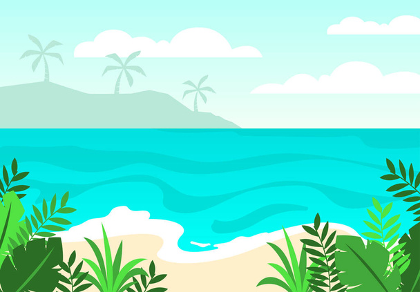 summer island beach vacation background design - Διάνυσμα, εικόνα