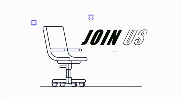 we are hiring lettering with office chair , 4k video animated - Footage, Video