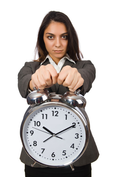 Businesswoman with clock - Foto, Imagen