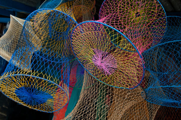 Redes de pesca coloridas
 - Foto, Imagem