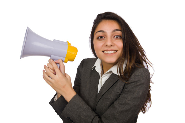 Woman with loudspeaker - Photo, image