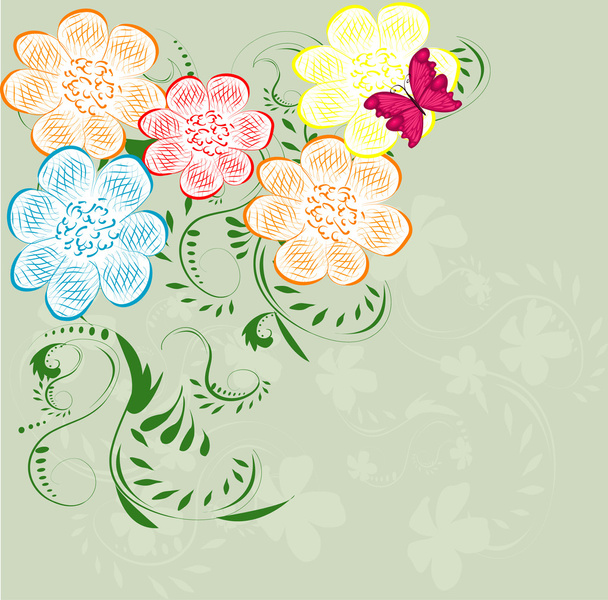 Gift card. Floral design background - ベクター画像