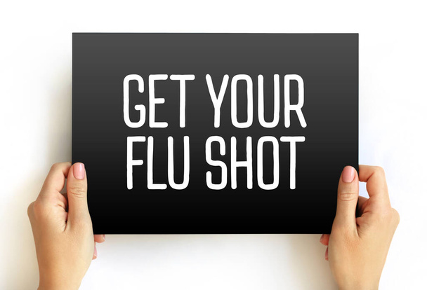 Hanki flunssa Shot tekstiä kortin, lääketieteellinen konsepti tausta - Valokuva, kuva