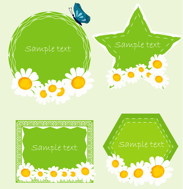 Set banners with camomille. Vector - Wektor, obraz