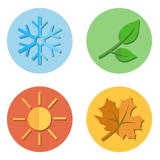 Set of Seasons Icons. - Vector, Image