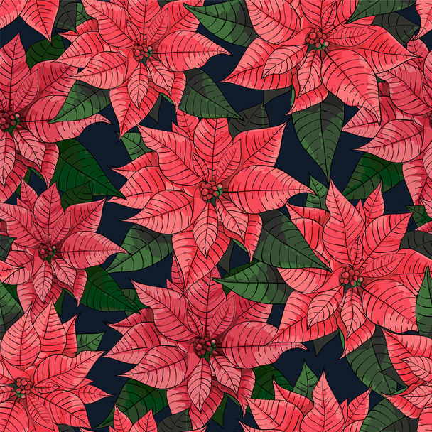 Poinsettia flower background for invitation  card - Vektor, Bild