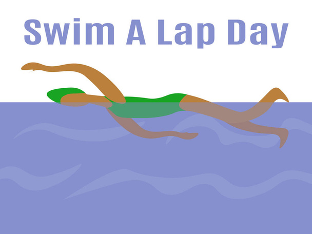 Swim A Lap Day, idée pour une affiche, une bannière, un flyer ou une illustration vectorielle de carte postale - Vecteur, image