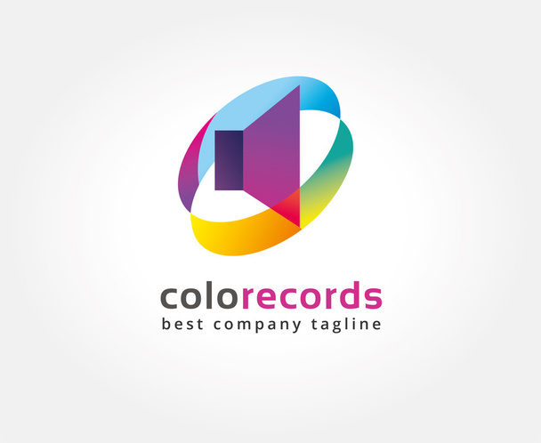 Abstract colored sound speaker vector logo icon concept - Vector, Image