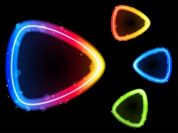 Rainbow Triangle Border with Sparkles and Swirls - Вектор, зображення