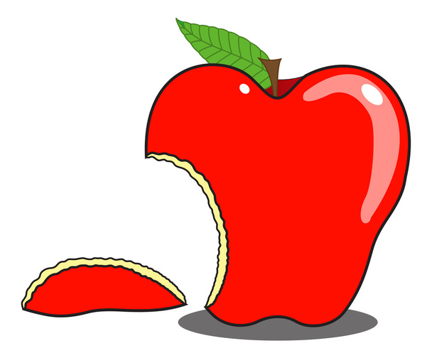 Jeść jabłko kształtu wektor - Wektor, obraz