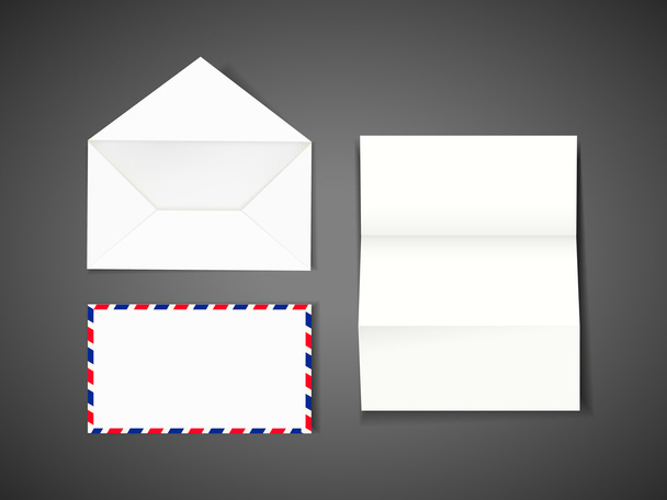 blank envelope and letter - Vektor, kép