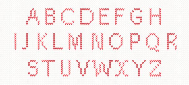 Christmas Knitted Font - Vetor, Imagem