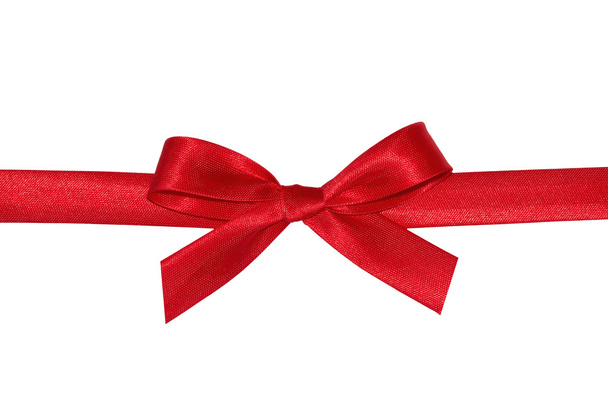 Red gift bow with ribbon. - Fotó, kép