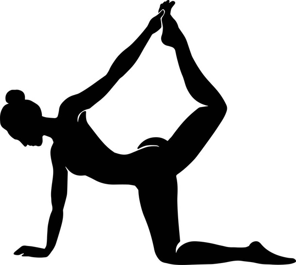 silhouette of a woman practicing yoga on a white background - Φωτογραφία, εικόνα
