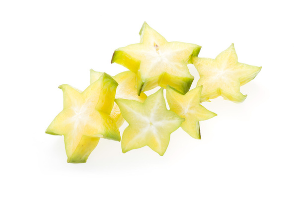 carambola, frutto stellato isolato su fondo bianco
 - Foto, immagini