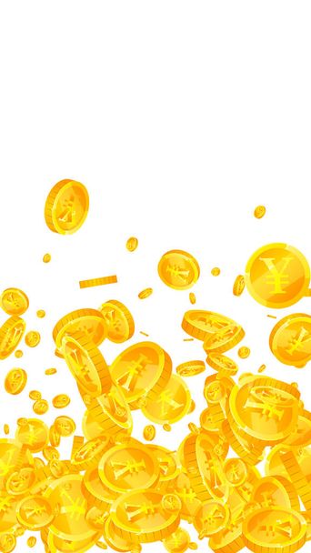 Chinese yuan coins falling. Pleasant scattered CNY coins. China money. Shapely jackpot, wealth or success concept. Vector illustration. - Vector, Image