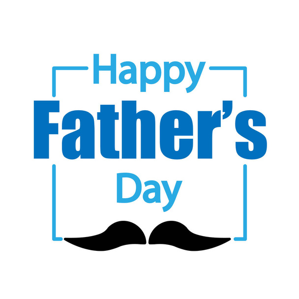Happy fathers day typography with mustache, vector art illustration. - Vektor, obrázek